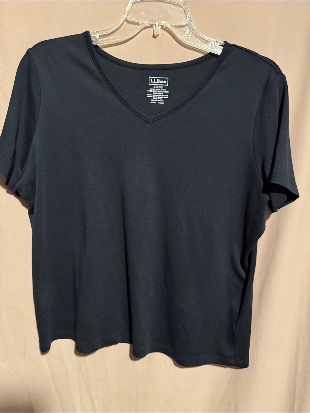 L.L. Bean Women's Short Sleeve V-Neck Tee — Black